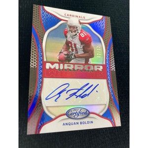 ANQUAN BOLDIN 2022 PANINI CERTIFIED BLUE MIRROR SIGNATURES AUTO /12 CARDINALS SP